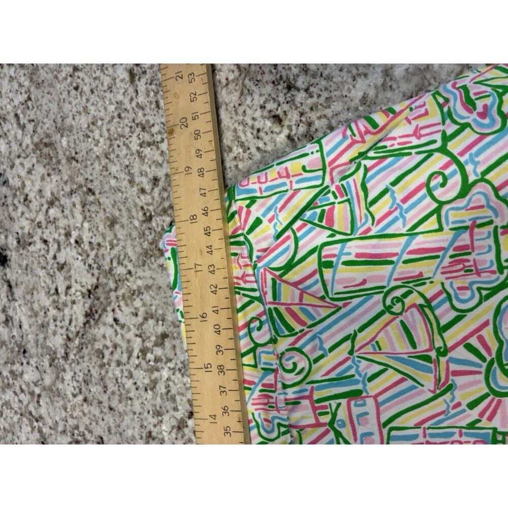 Lilly Pulitzer Green Pink sailboat lighthouse Skirt Size 14 Ruffled trim - Picture 8 of 9